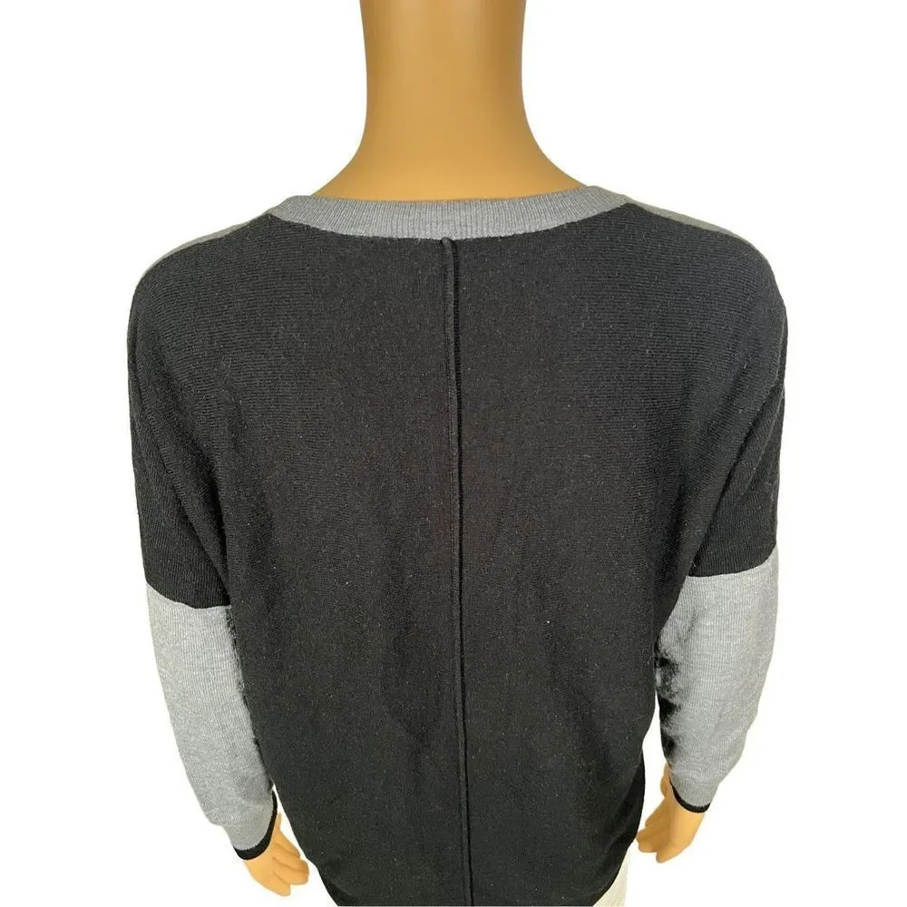 French Connection Women's Black & Gray Tight Knit Pullover Sweater Size S - Picture 4 of 7